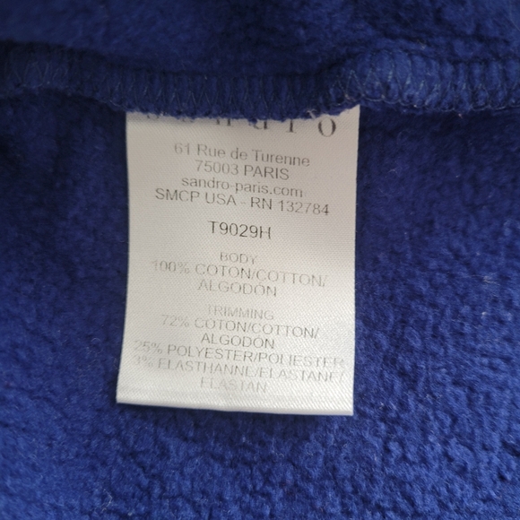 Sandro Blue Sweater Zipper Details Size 1 (Small) Cotton - Picture 8 of 8